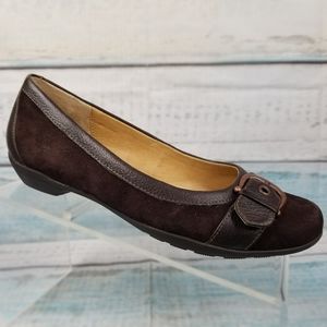 Softspots Women's Brown Suede Slip On Flats 8